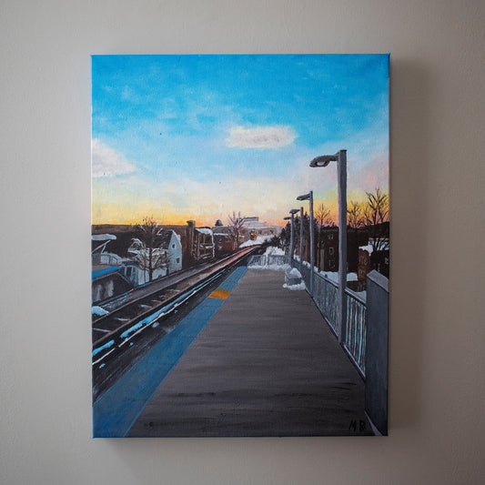 Damen Station At Sunset Original Art