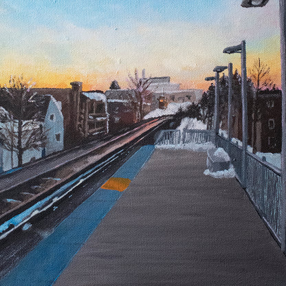 Damen Station At Sunset Original Art