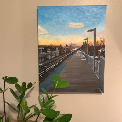 Damen Station At Sunset Original Art