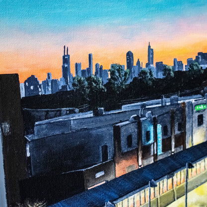 Ravenswood Metra Station a Sunrise Original Art