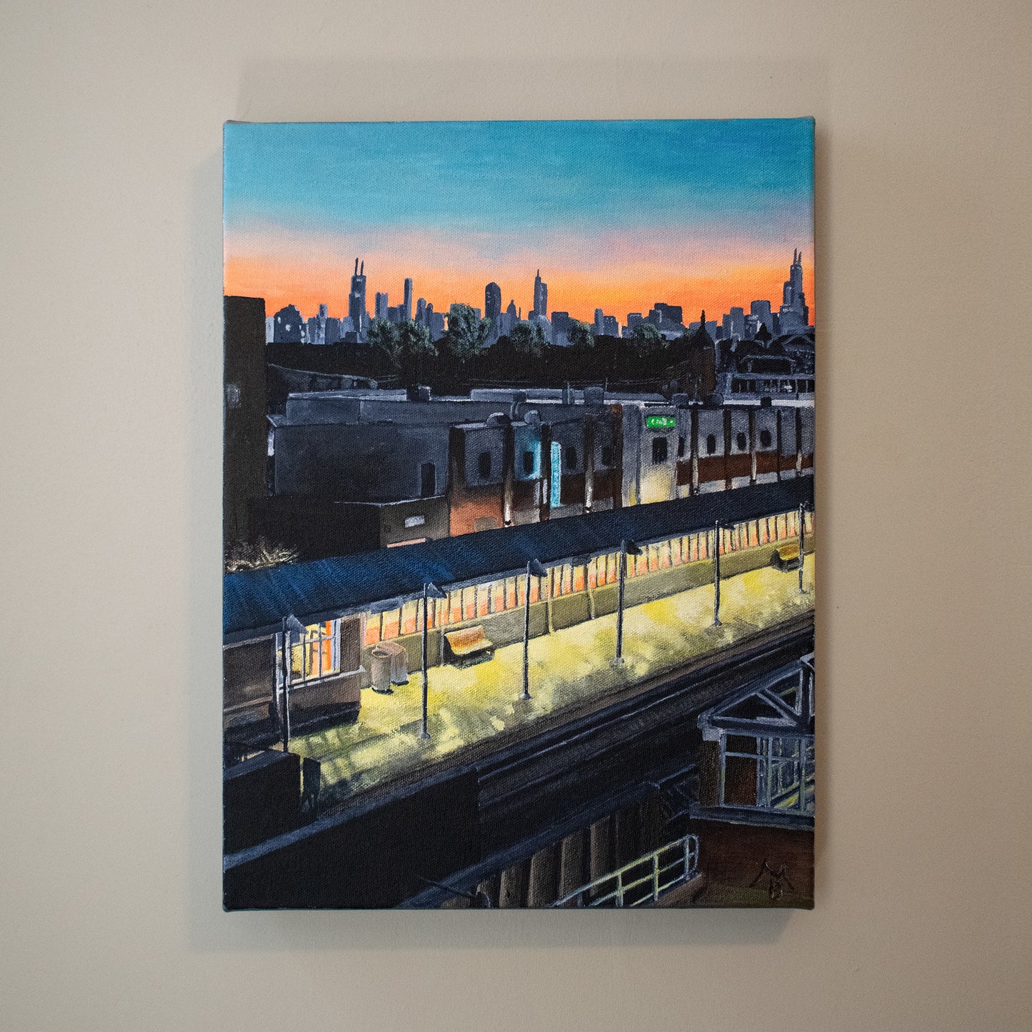 Ravenswood Metra Station a Sunrise Original Art