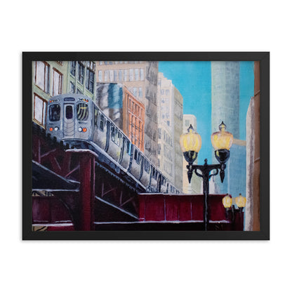 Up At The El Framed Print