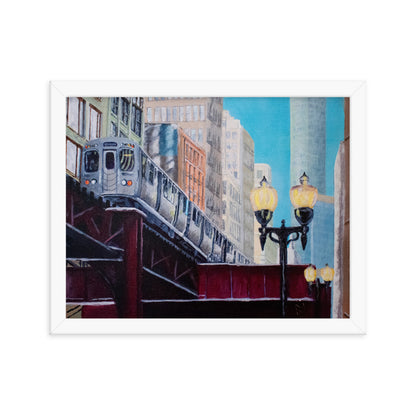 Up At The El Framed Print