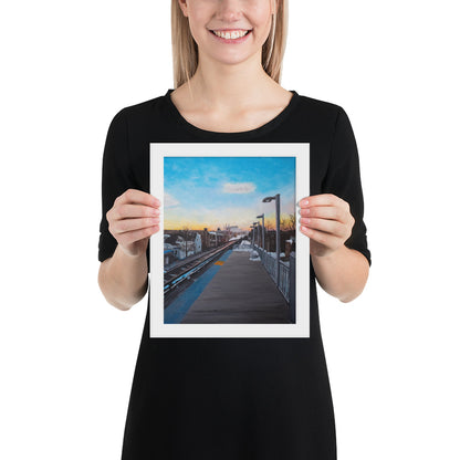 Damen Station At Sunset Framed Print