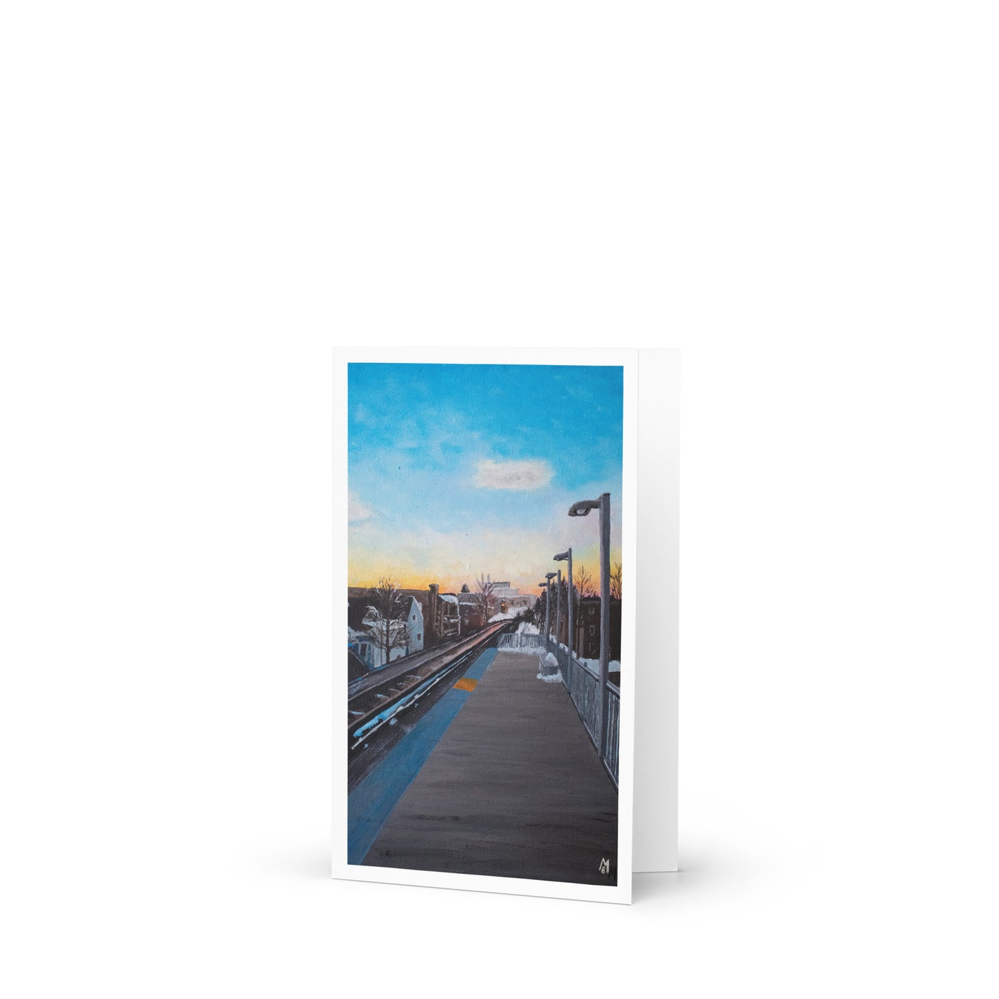 Damen Station At Sunset Greeting Card