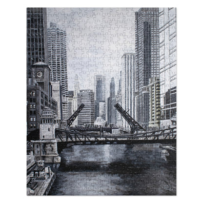 Downtown Bridges in Gray Jigsaw Puzzle